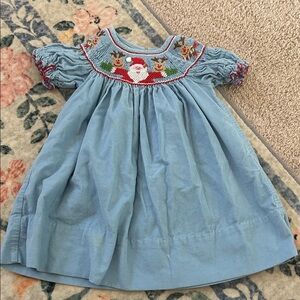 Blue Embroidered Kids Dress